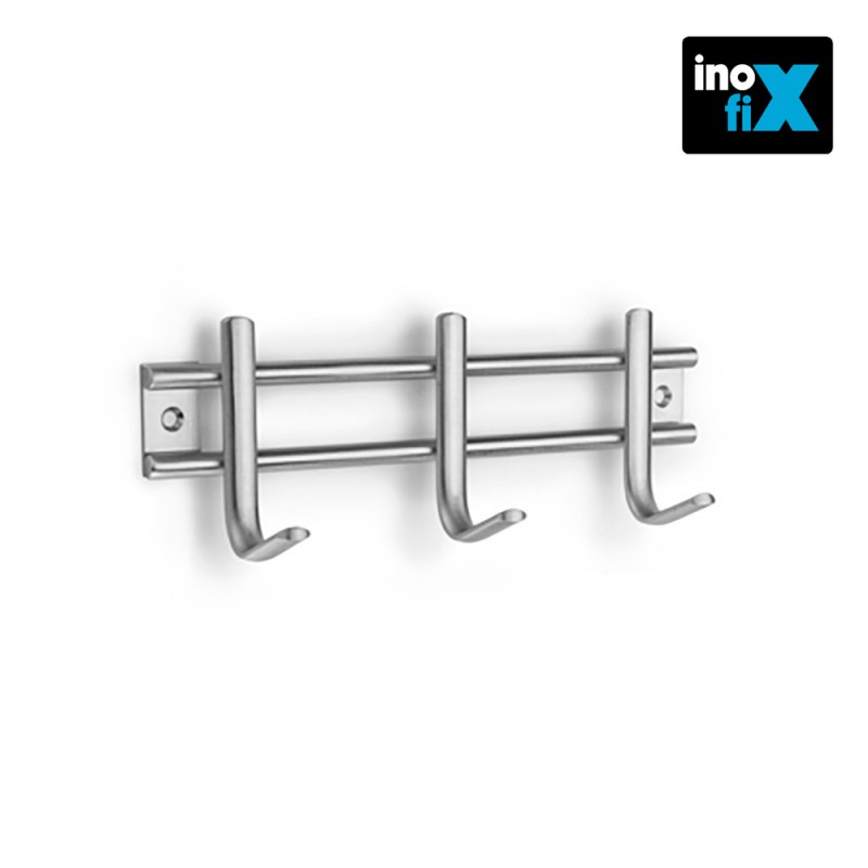 Colgador acero inox 3 ganchos (blister) inofix