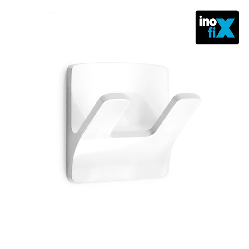 Colgador resistente al agua mod. rama doble blanco (blister) inofix