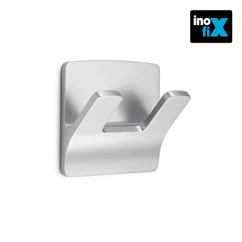 Colgador resistente al agua mod. rama doble cromo (blister) inofix