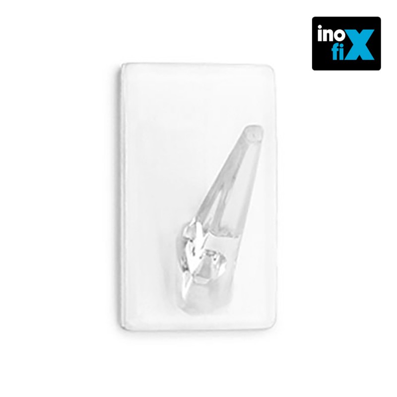 Colgador adhesivo transparente (blister 4 unid) inofix