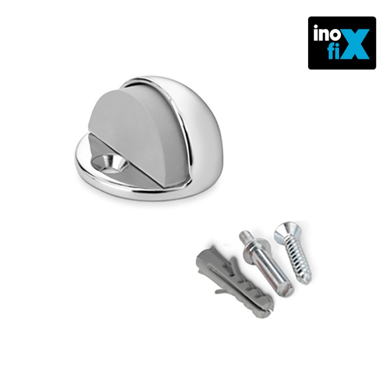 Tope puerta metalico con tornillo cromado (blister) inofix