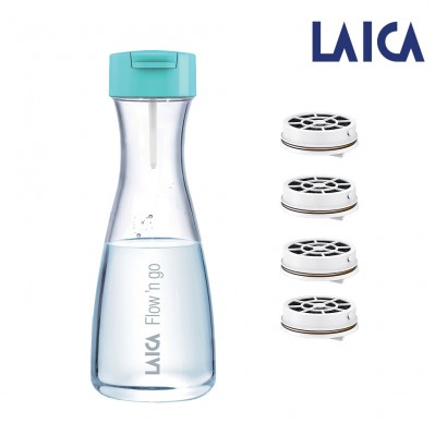 Ampolla d'aigua filtració instantànea flow'n go laica 1,25lt (inclou 4 filtres)