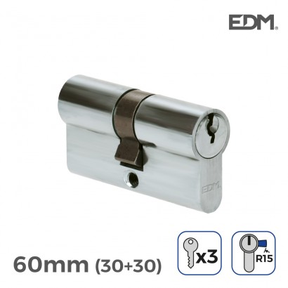 Bombí níquel 60mm (30+30mm) ) lleva llarga r15 amb 3 claus de serreta incloses edm