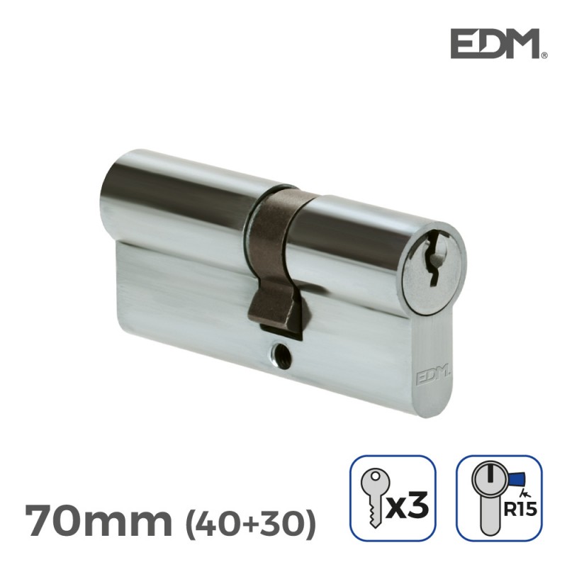 Bombí níquel 70mm (40+30mm) lleva llarga r15 amb 3 claus de serreta incloses edm 