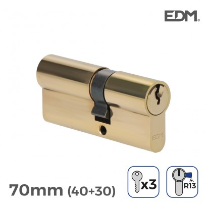 Bombí llautó 70mm (40+30mm) lleva curta r13 amb 3 claus incloses edm 