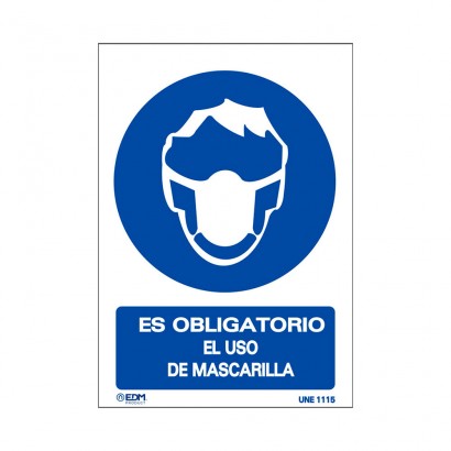 Vinilo obligatorio uso mascarilla 210x300mm